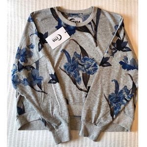 Zyia Blue Floral Sweatshirt